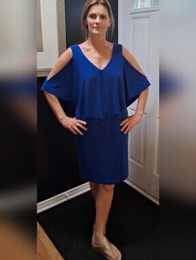 Cartise Cold-Shoulder Dress In Royal Blue